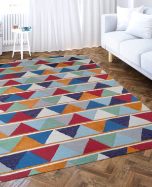 Triangle with multi-colour rug | Multi-shades carpet