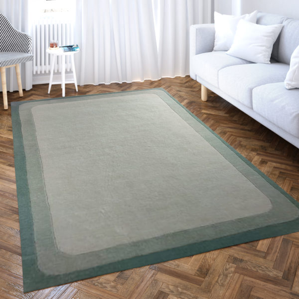 Green shades rug | cotton wool tufted soft rug