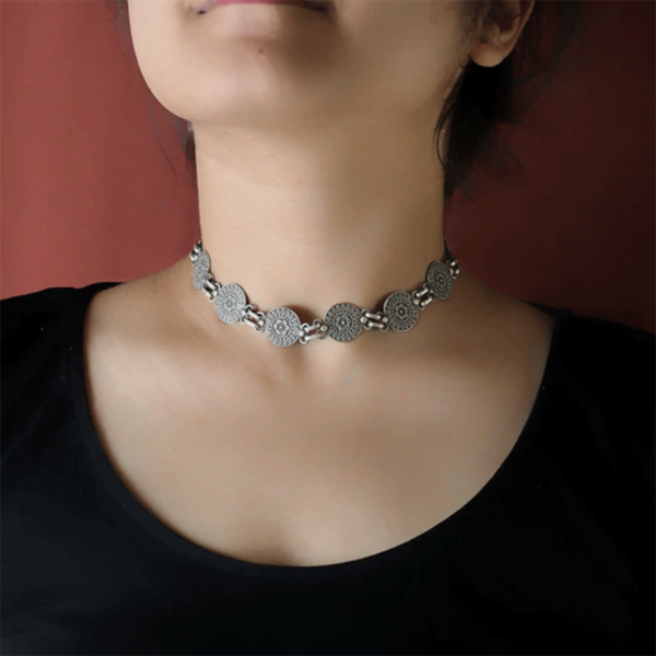 Banjara silver choker | Coin style silver choker