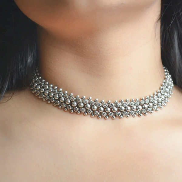 Ravishing SIlver Choker | Trendy silver choker