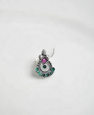 Beautiful pink stone silver nose pin | Gorgeous nosepin