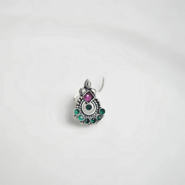 Beautiful pink stone silver nose pin | Gorgeous nosepin