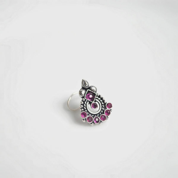 Beautiful pink stone silver nose pin | Gorgeous nosepin