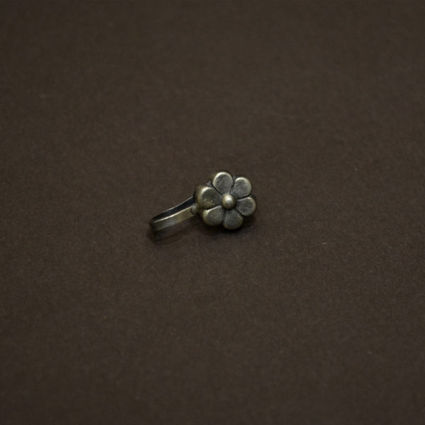 Elegant silver Nose Clip | Floral nosepin