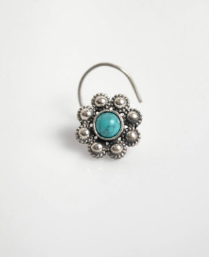 Tribal style silver nose pin | Rosy nosepin