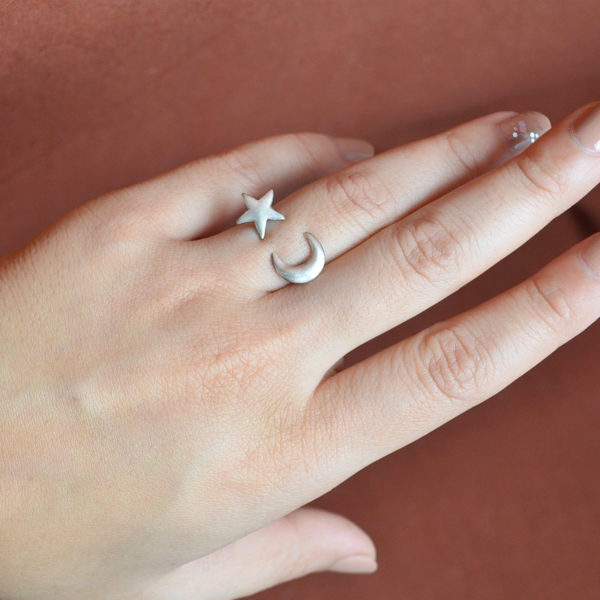 Moon-Star ring | lovely design silver ring