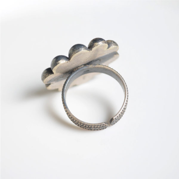 Flowery silver ring | Flower ball silver ring