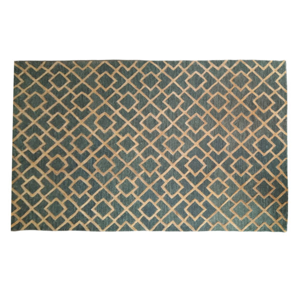 olive green rug with Diamond pattern | cotton hand tufted Rug