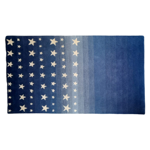 Star Design Blue Shade Rug | Starry Night Carpet