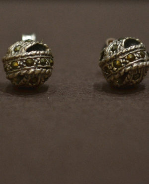 Marcasite ball stud | Silver stud earring