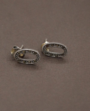 Marcasite oval shape stud