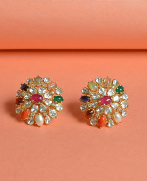 Glamorous colourful ear stud