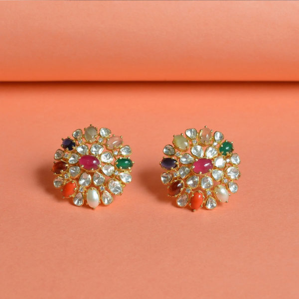 Glamorous colourful ear stud