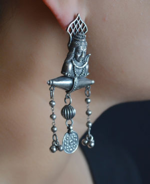 Lord Shiva Silver Earring