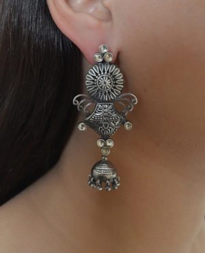 Fashionable silver Jhumka