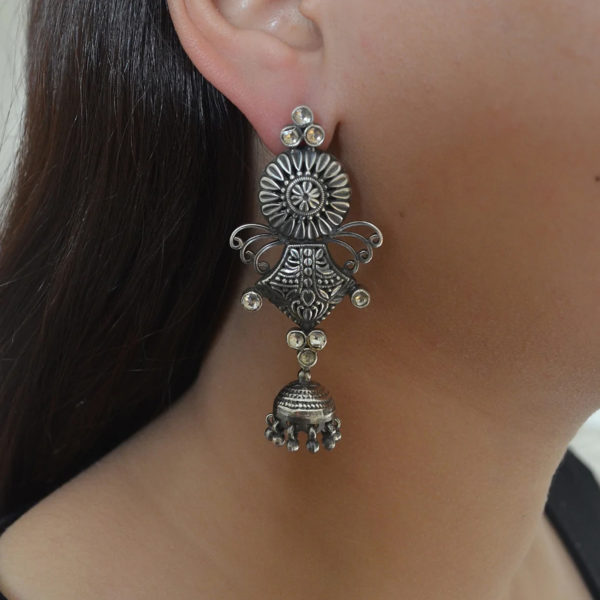 Fashionable silver Jhumka