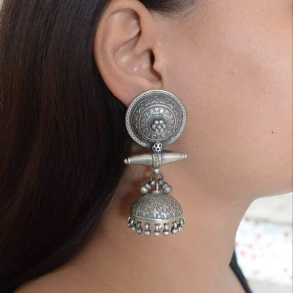 Fine artistic Design silver Jhumki