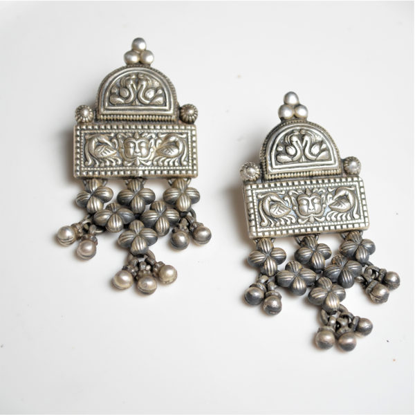 Charming Silver Earrings | Combination of Motif Silver Dangler