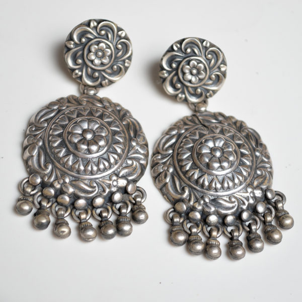 Silver Round Designer Earring | Lovely Silver Earring