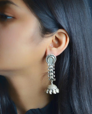 Hanging Danglers With Dazzling Jhumki | Beautiful Tribal Silver Earring