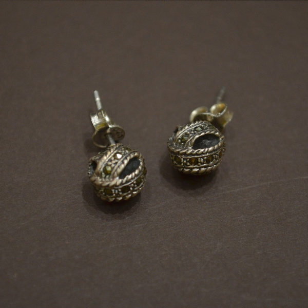 Marcasite ball stud | Silver stud earring