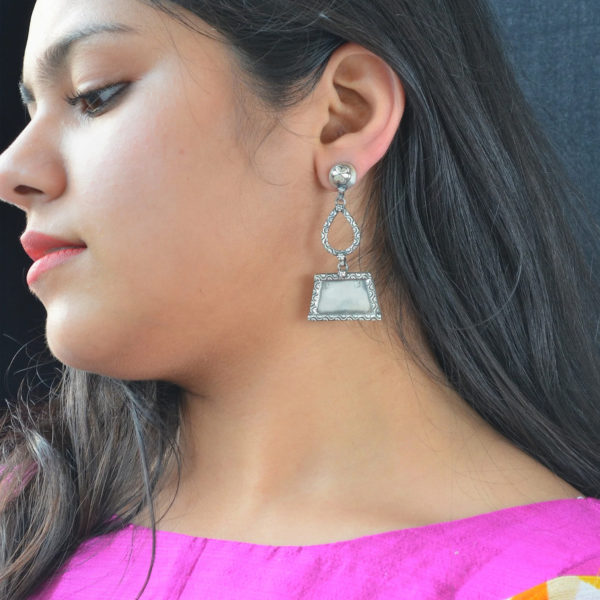 Silver earring | Beautiful silver dangler