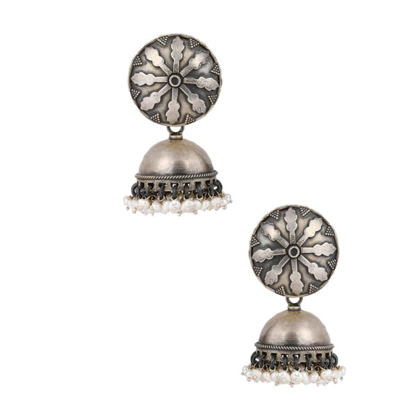 Jhumki with pearl |Stylish Silver Jhumka