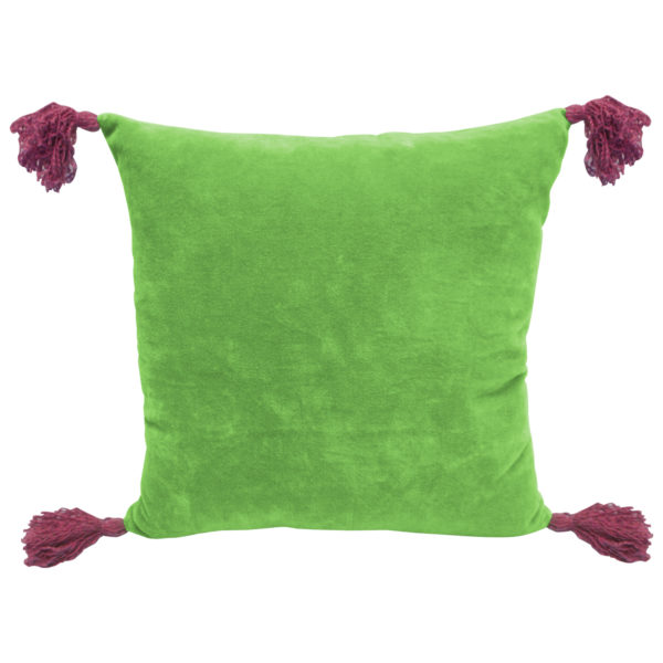 Velvet Cushion Cover with Tassels | Bright Shade Cushion Cover