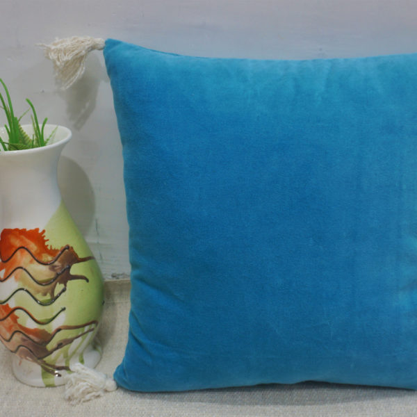 White Tassels Cushion Cover | Cotton-Velvet Cover for Cushion