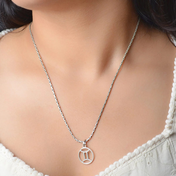 Gemini zodiac pendant | Silver Pendant With Zodiac Sign