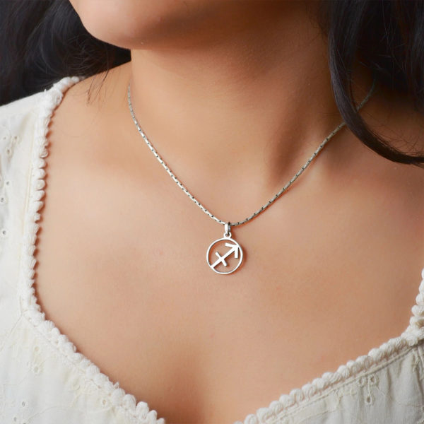 Cancer Zodiac Silver Pendant | Zodiac sign Silver Neckpiece