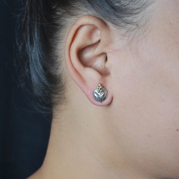 Leaf pattern Silver ear stud | Ear Stud