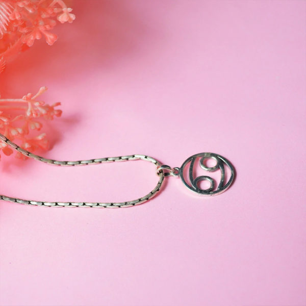 Cancer Zodiac Silver Pendant | Zodiac sign Silver Neckpiece