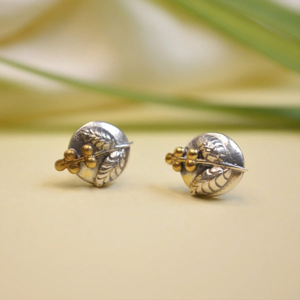 Leaf pattern Silver ear stud | Ear Stud