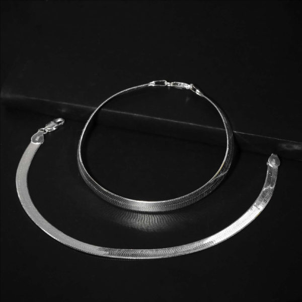 Silver anklet | Flat silver stylish anklet