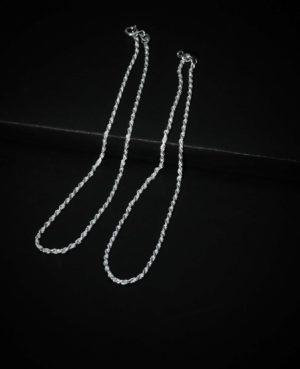 Rope design silver anklet | Spiral designer anklet